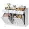 White Laundry Cabinet 3 Drawers 2 Tilt-Out Baskets Bathroom Storage Organizer